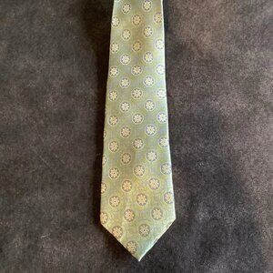 Steve Harvey Collection All Silk Tie Green & Blue Geometric